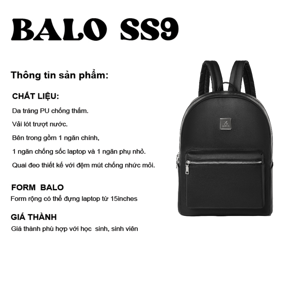 Balo đi học thời trang Nam nữ chống nước đựng laptop Season 9 Local Brand Midori M Studio