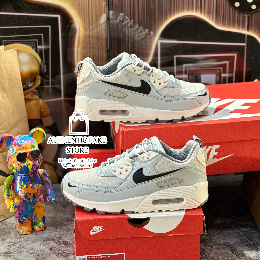 Giày Thể Thao Xám Đế Cao _Nikee Airr Maxx 90 SE Lace Toggle Thời Trang Đường Phố