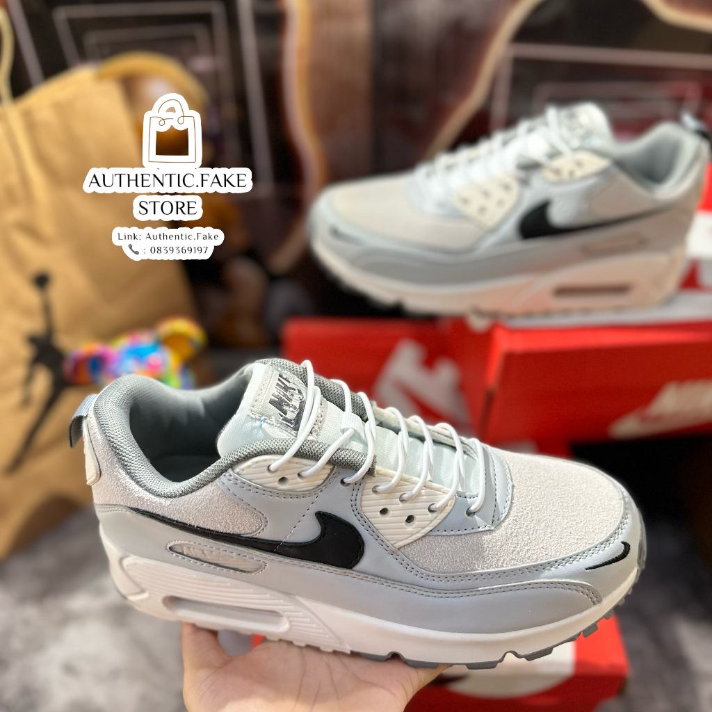 Giày Thể Thao Xám Đế Cao _Nikee Airr Maxx 90 SE Lace Toggle Thời Trang Đường Phố