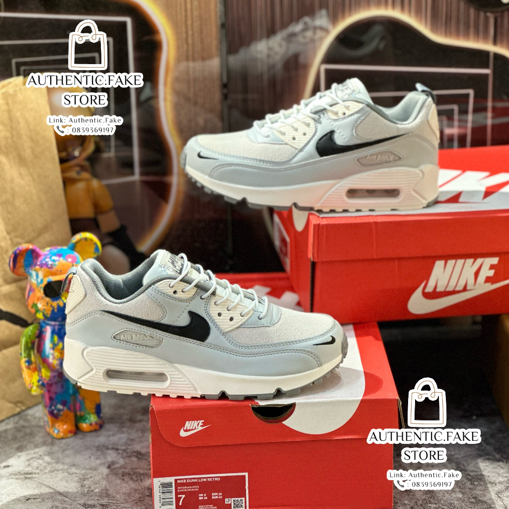 Giày Thể Thao Xám Đế Cao _Nikee Airr Maxx 90 SE Lace Toggle Thời Trang Đường Phố