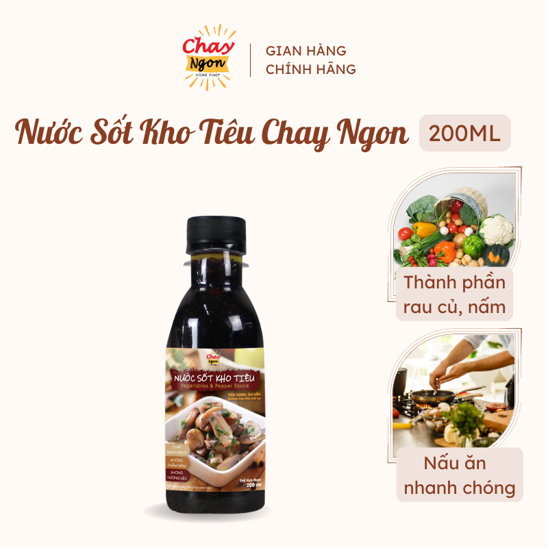 Nước Sốt Kho Tiêu Chay Ngon Chuẩn Vị Cay Thơm Tiện Lợi Chai 200ml - Thương Hiệu Hùng Phát