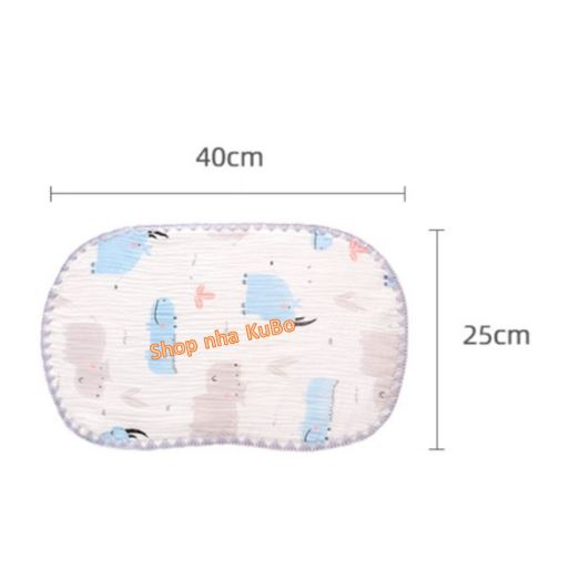 Khăn gối sơ sinh 10 lớp muslin, gối sơ sinh 100% sơi tre organic thấm hút mồ hôi cho bé
