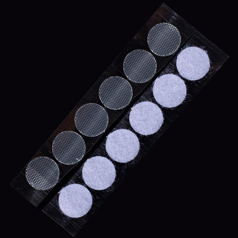 Miếng dán bộ học liệu bóc dán, băng dính gai tròn màu Trắng, velcro nhám, miếng dán xé có keo