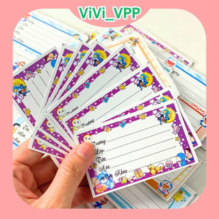Nhãn dán tập vở 10 tờ nhiều mẫu xinh nhãn họ tên dành cho học sinh