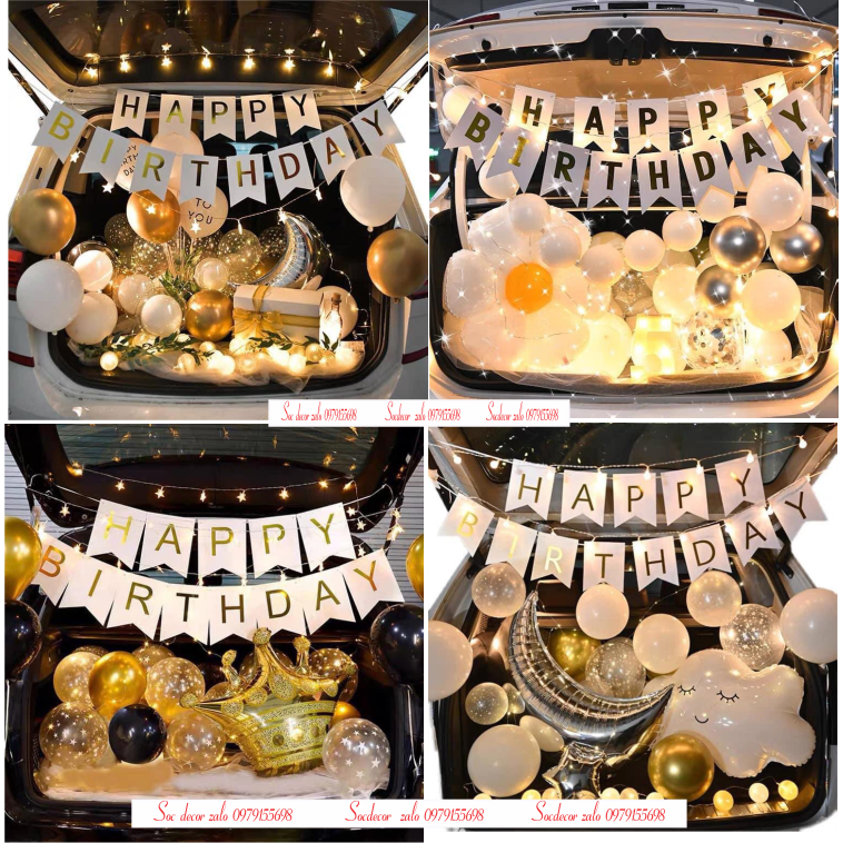 Set bóng trang trí cop xe oto cho bé trai , bé gái , người lớn sang chảnh