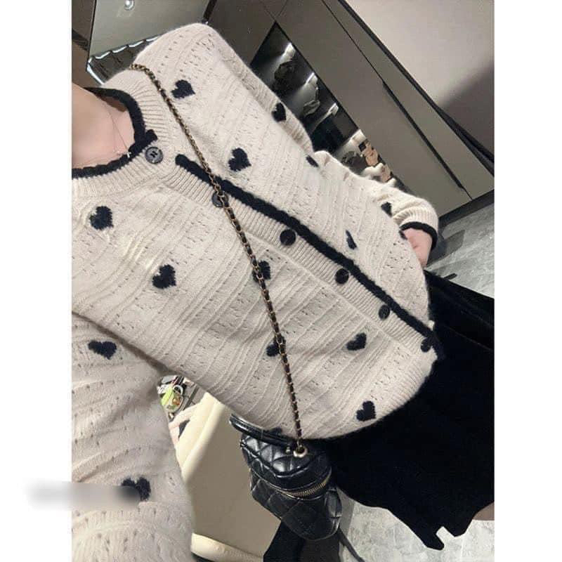 Áo len mẹ và bé hình trái tim/ Áo đôi mẹ bé hàng QC