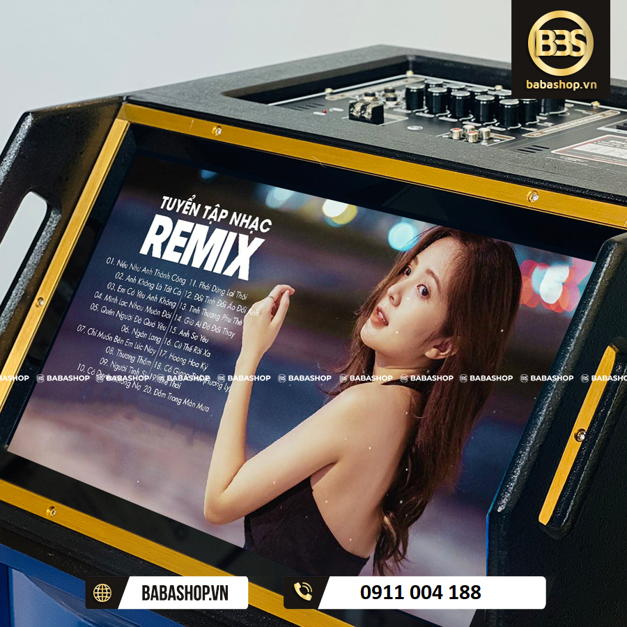 Loa kéo màn hình Kingbass TV-250K, Loa công suất lớn, tích hợp màn hình internet 21 inch, 4 hiệu ứng effecf