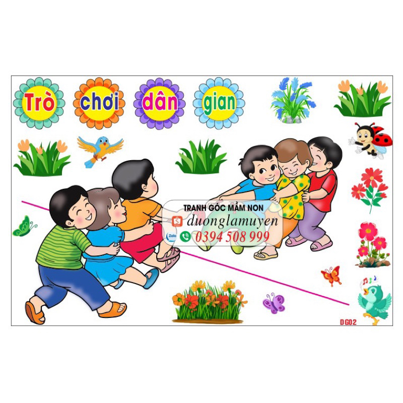 trò chơi dân gian- tranh decal mầm non