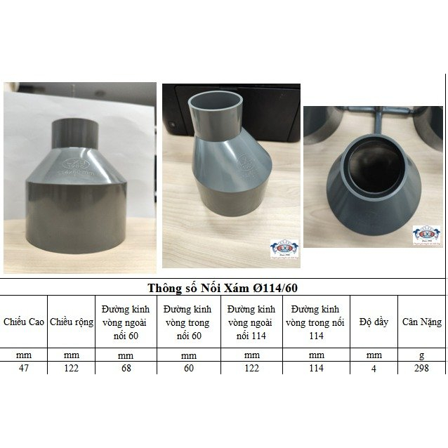 Nối giảm  lệt tâm uPVC 114-90 114-60 114-49 114-42