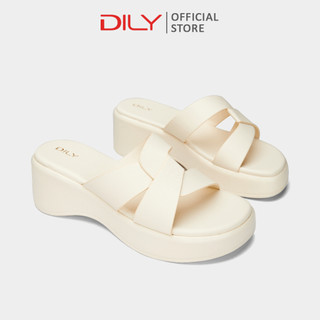 Guốc nữ DILY dép bánh mì quai chéo tôn chân, dép nữ đế độn dễ phối đồ cao 6cm AA0429