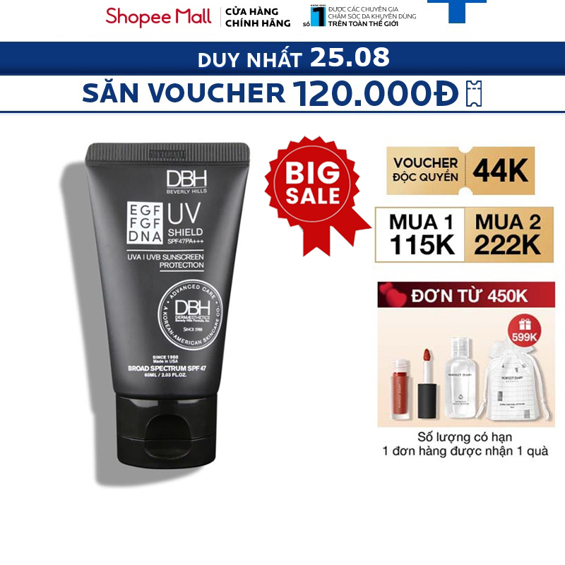 Kem chống nắng DBH EGF UV SHIELD SPF50+ PA +++ 60ml