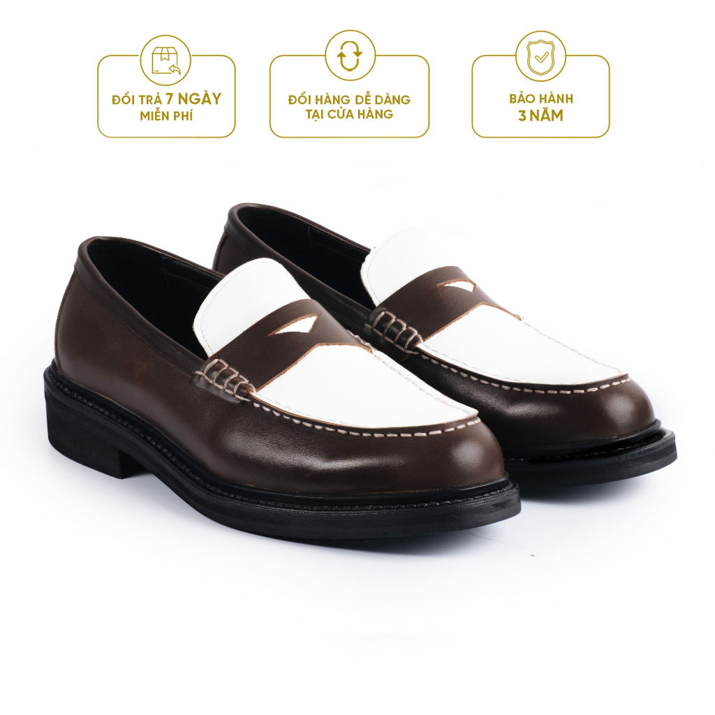 Giày Tây Lười Cao Cấp BOLD STEP LOAFER - LF05 - Da Bò Ý Lót Trong Da Bò Mộc - Thương hiệu Be Classy