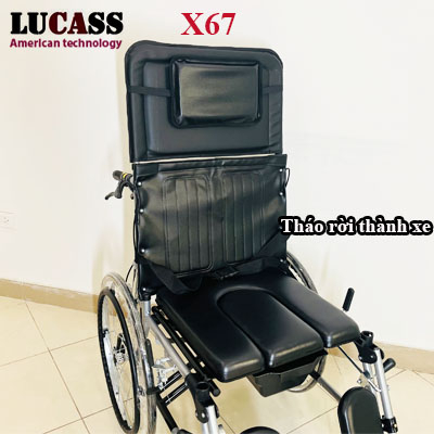 Xe lăn đa năng có bô vệ sinh ngả nằm Lucass X67