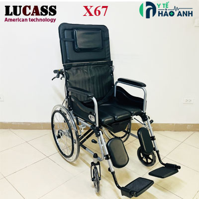 Xe lăn đa năng có bô vệ sinh ngả nằm Lucass X67