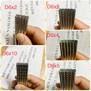 Nam châm viên kích thước phi 6x1, 6x2, 6x3, 6x4, 6x5, 6x10 - n35 siêu mạnh