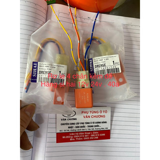Rơ le 4 chân si hai kèm rắc cao cấp 12v 24v 40 a