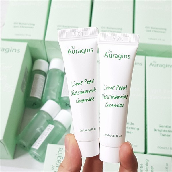 Gel dưỡng ẩm ngừa mụn, giảm thâm The Auragins Skin Rescue Brightening Gel Cream 10ml