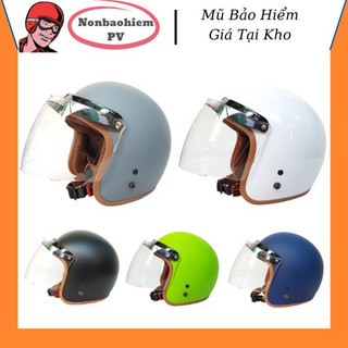 Mũ Bảo Hiểm 3/4 đầu Lót Nâu Kèm Kính Fullface Như Hình - Hàng CTY-Cam Kết Giống Hình 100%-[ Hình Thật - 16 Màu ]