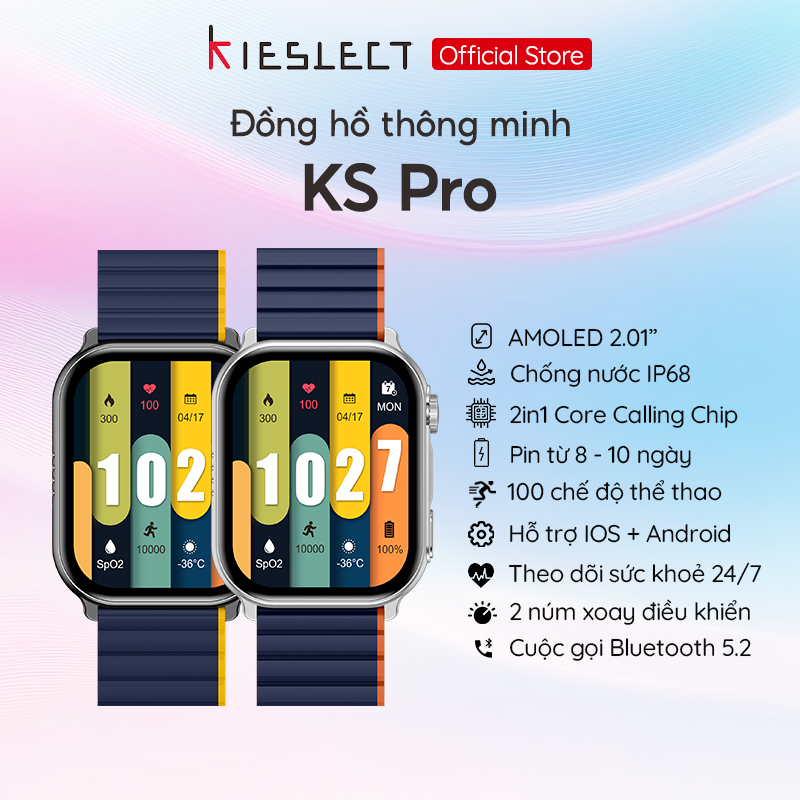 Đồng hồ thông minh Kieslect KS Pro | 2.01inch | SuperAMOLED | 300mAh | Nghe gọi trực tiếp |Hàng Chính Hãng