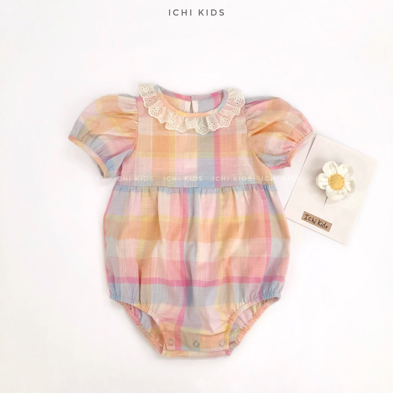Romper, body vải thô cotton mềm cho bé gái