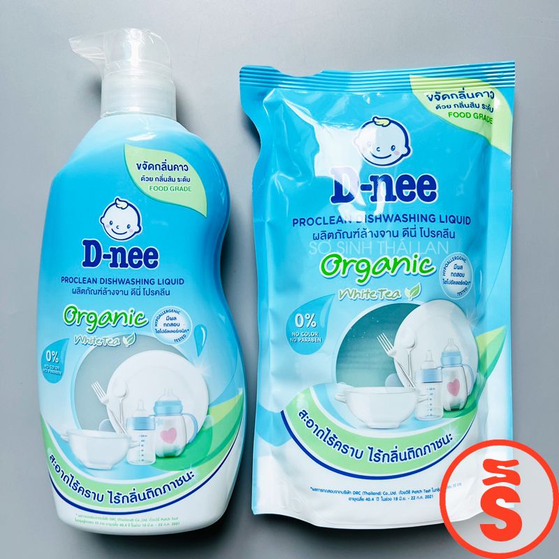 Nước rửa bình sữa Dnee Organic 620ml, 550ml Thái Lan date mới cho bé