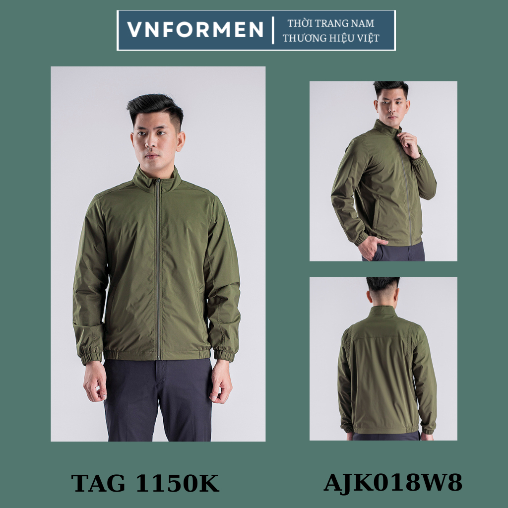 (XẢ KHO S-M) Áo khoác nhẹ hai lớp cao cấp Aristino tag 1150k ajk018w8 màu rêu