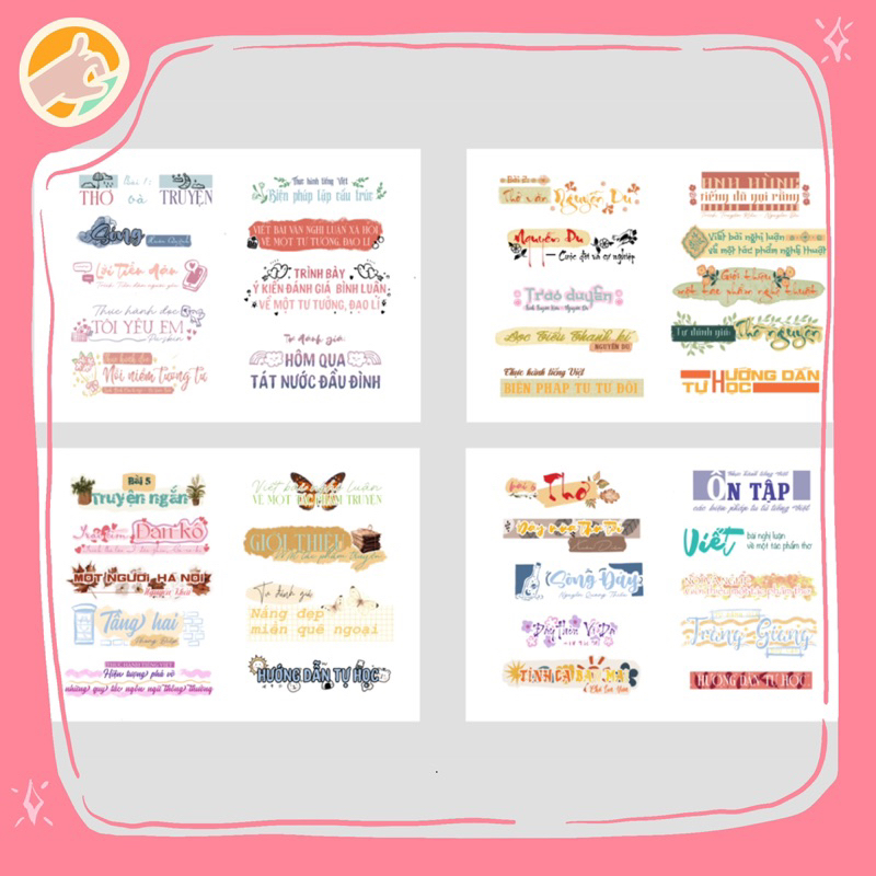 Sticker nhãn dán tựa bài ngữ văn lớp 11 - cánh diều