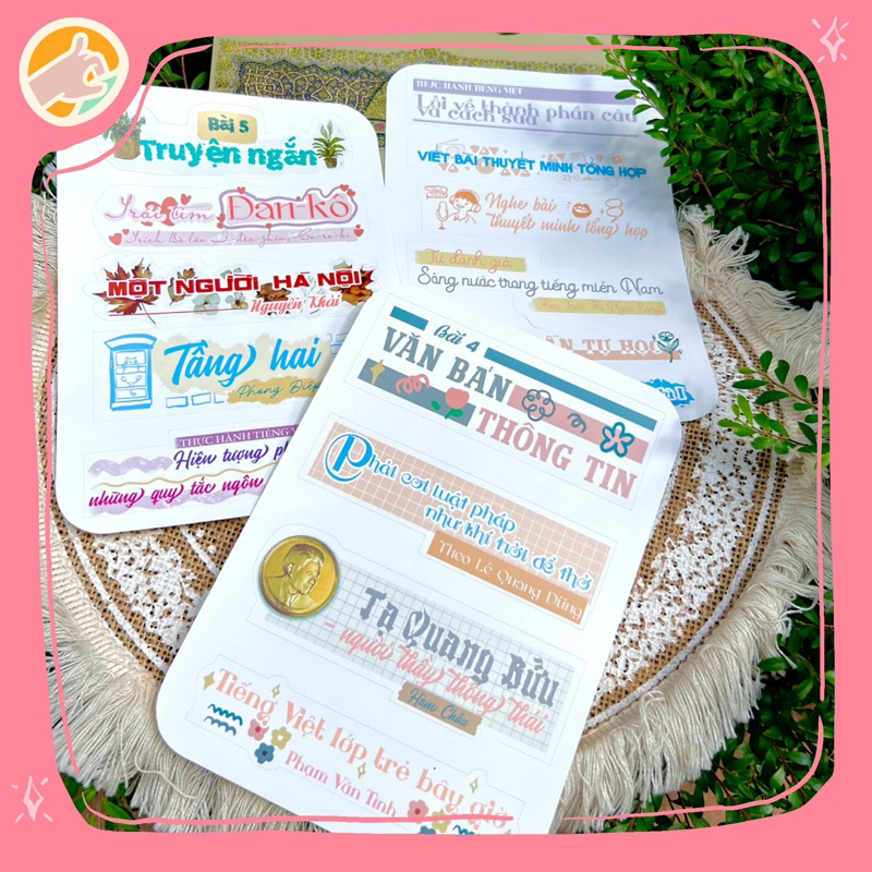 Sticker nhãn dán tựa bài ngữ văn lớp 11 - cánh diều