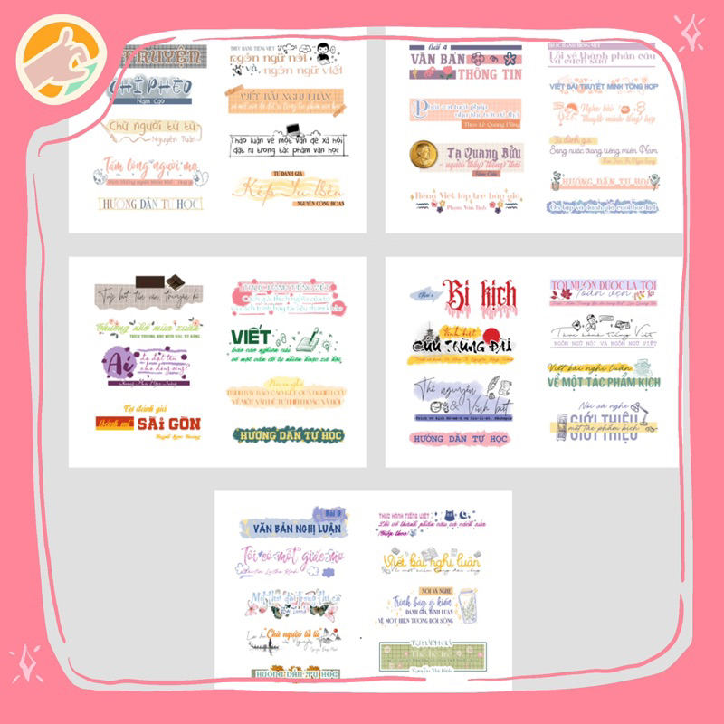 Sticker nhãn dán tựa bài ngữ văn lớp 11 - cánh diều