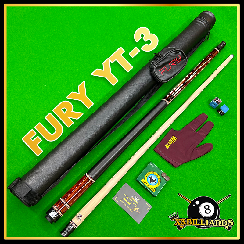 Cơ Bida Lỗ Pool FURY YT3, Hàng Chính Hãng Gậy Bi A Cao Cấp Ngọn Công Nghệ HT2 Hybrid X3 Billiards Gay Co Lo Bi Da