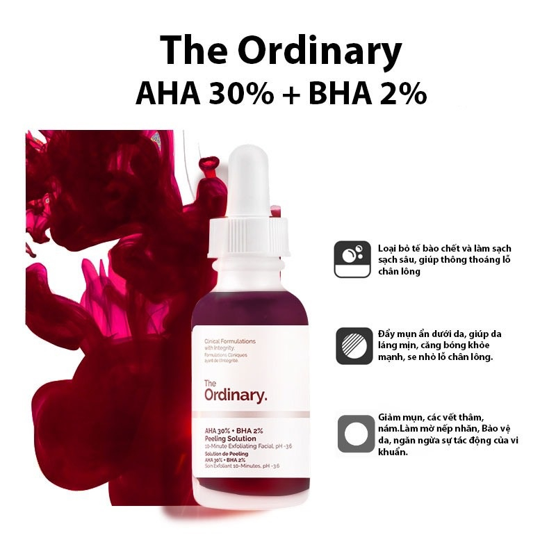 Tinh chất peel da hoá học The Ordinary AHA 30% + BHA 2% Peeling Solution 30ml / Subeo Beauty