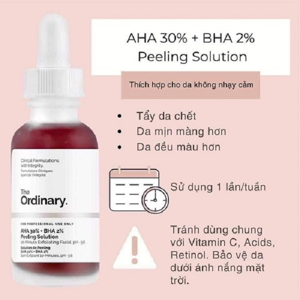 Tinh chất peel da hoá học The Ordinary AHA 30% + BHA 2% Peeling Solution 30ml / Subeo Beauty