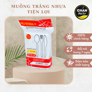 Muỗng Trắng Nhựa Làm Từ Nhựa Cao Cấp An Toàn Tiện Lợi Cho Người Sử Dụng Chịu Nhiệt Tốt (100 cái/gói)