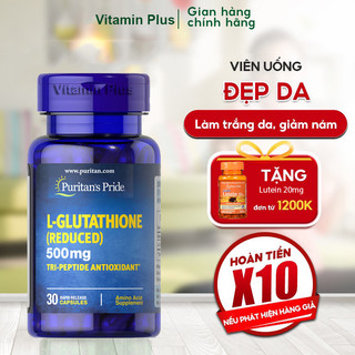 Viên uống trắng da Puritan's Pride L-Glutathione 500mg 30 viên của Mỹ