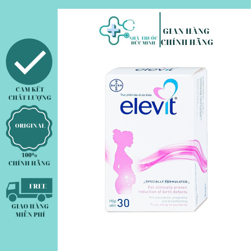 Vitamin Bầu Tổng Hợp Elevit Cho Phụ Nữ Trước, Trong và Sau Thai Kỳ (30 Viên/ Hộp)