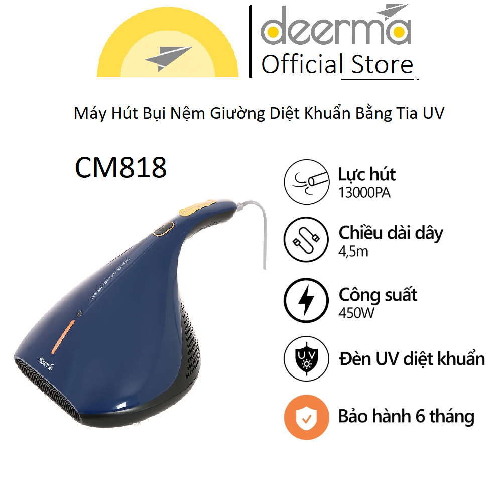 Máy Hút Bụi Nệm Giường Deerma CM818 Diệt Khuẩn Bằng Tia UV