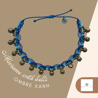 [WHITELINE] Vòng chân Macrame with Bells OMBRE XANH. Vòng chân có chuông. (Có size vòng tay)