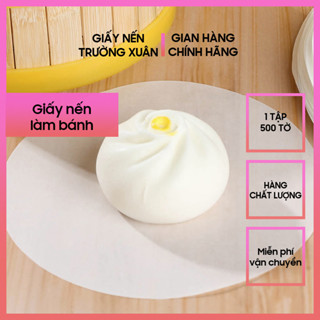 Giấy nến lót bánh bao chống dính 2 mặt, lót dimsum, làm bánh, nướng bánh, tròn không đục lỗ, giấy nến Trường Xuân
