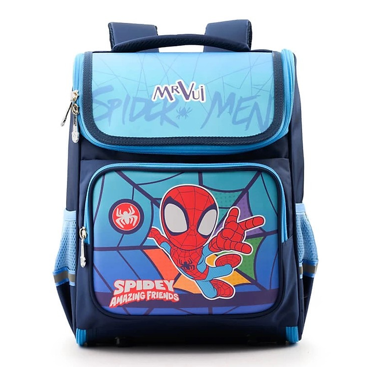Balo chống gù bé trai Mr.Vui BLCG925 cho học sinh lớp 1-3 (40 x 30 x 16 cm) - Nhện xanh