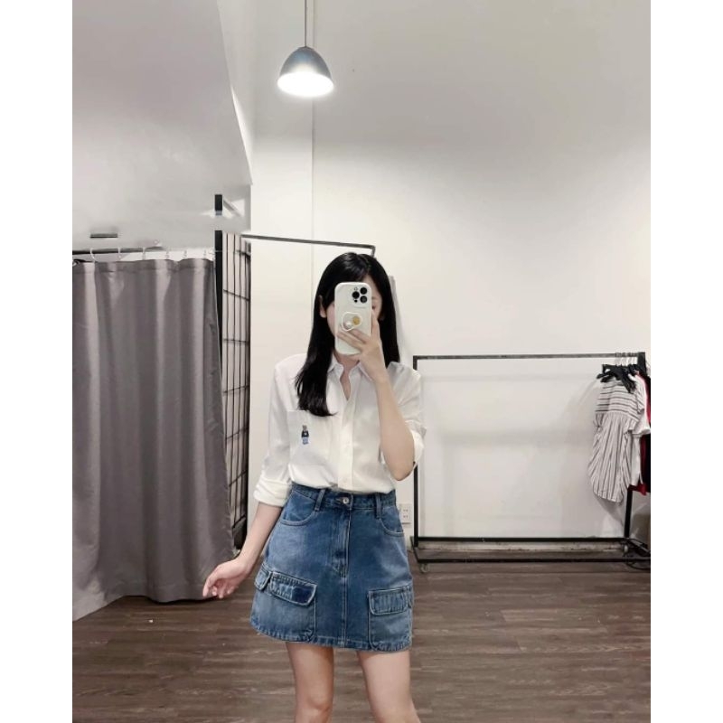 Áo sơ mi dài tay thêu Gấu dư xịn .
