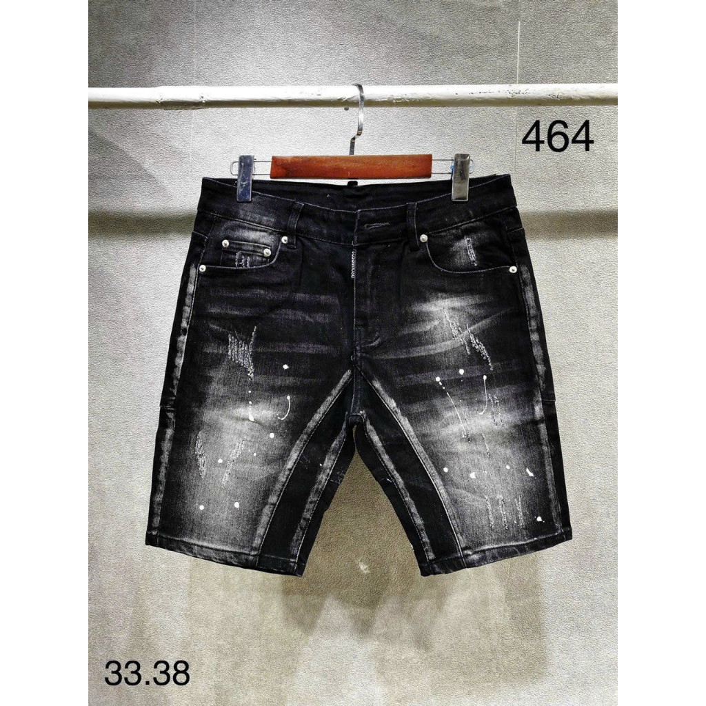 Quần short jean nam 2 Đáy Đen Trơn và rách xước nhẹ Co dãn tốt mẫu mới phong cách thời trang cao cấp 2K_STORE
