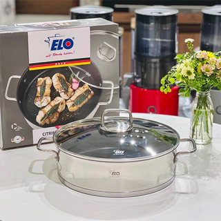 Chảo chống dính bếp từ elo citrin 28cm, chảo hai tay cầm, chảo inox đáy từ cao cấp đun bếp từ bếp điện