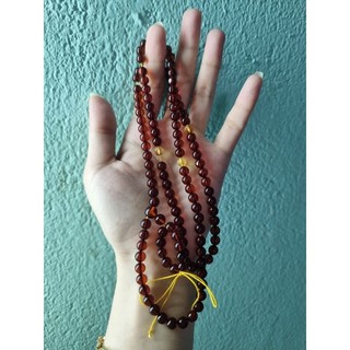 Chuỗi hổ phách huyet 108 hạt 6ly