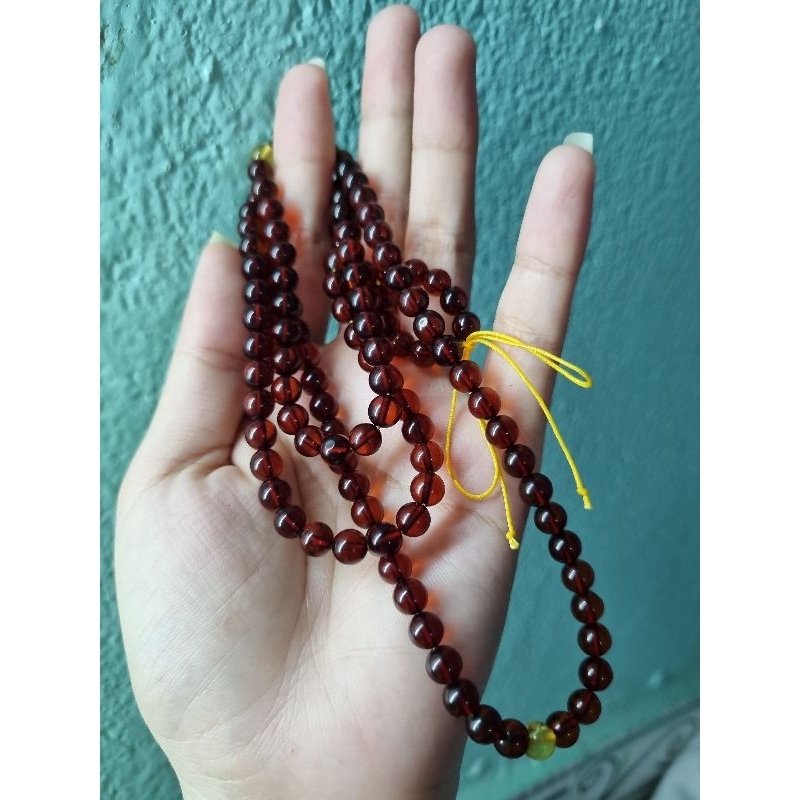 Chuỗi hổ phách huyet 108 hạt 6ly