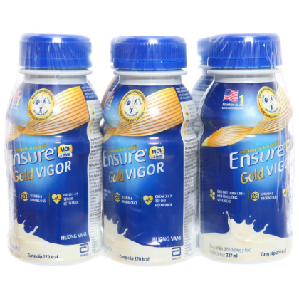 Sữa Bột Pha Sẵn  Ensure Gold Vigor Hương Vani Lốc 6 Chai x 237ml