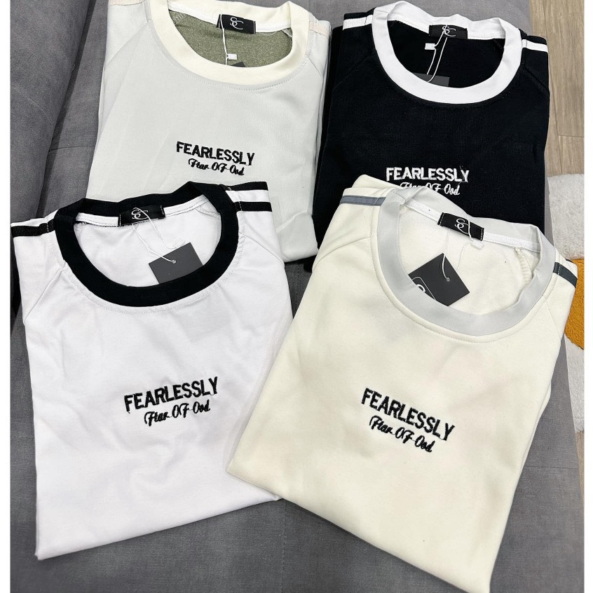 Áo phông baby tee nữ thêu chữ FEARLESSLY chất liệu cotton co giãn bốn chiều phong cách hiện đại mã SA777 HMStyle