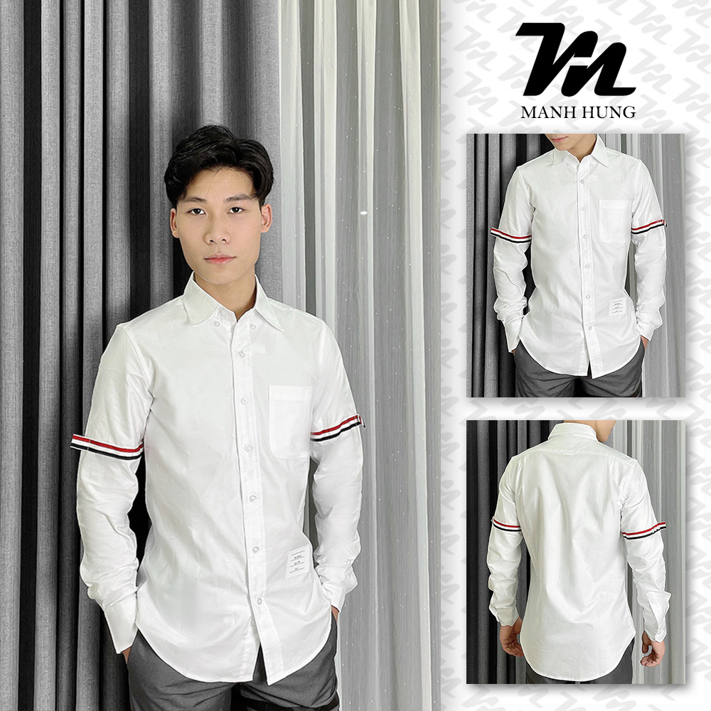- Sơ Mi Thom - Check Kẻ Viền Tay Vải Oxford Hottrend 2023 -Cao Cấp Chuẩn Hàng Loại 1 Qc Hùng Mạnh Shop 219