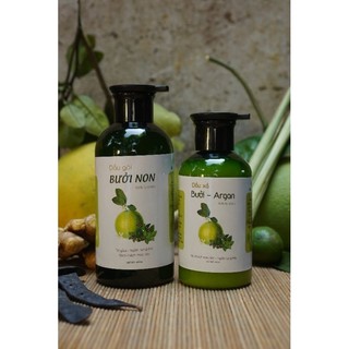 Combo dầu gội bưởi non - dầu xả bưởi argan cao cấp siêu dưỡng tóc, phục hồi tóc hư tổn, giảm rụng và kích mọc tóc nhanh