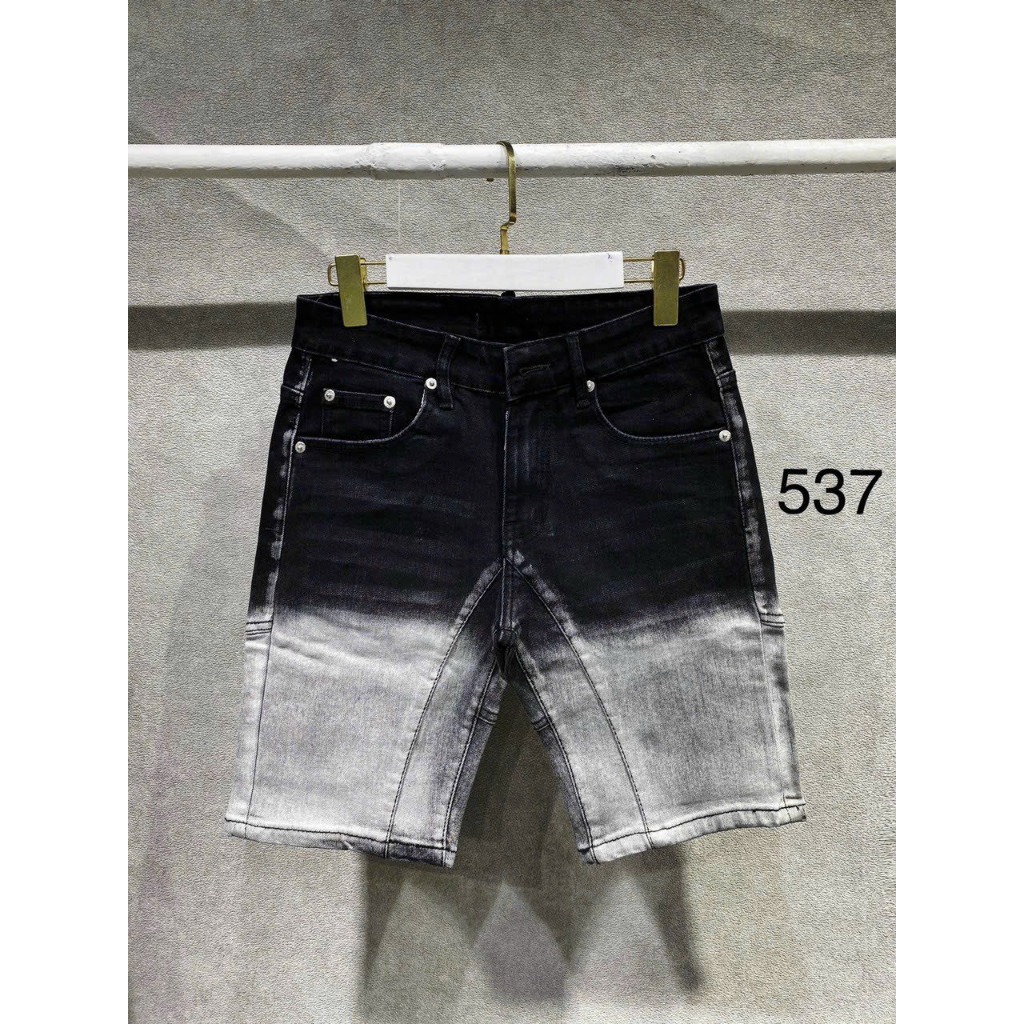 Quần short jean nam 2 Đáy Đen Trơn và rách xước nhẹ Co dãn tốt mẫu mới phong cách thời trang cao cấp 2K_STORE