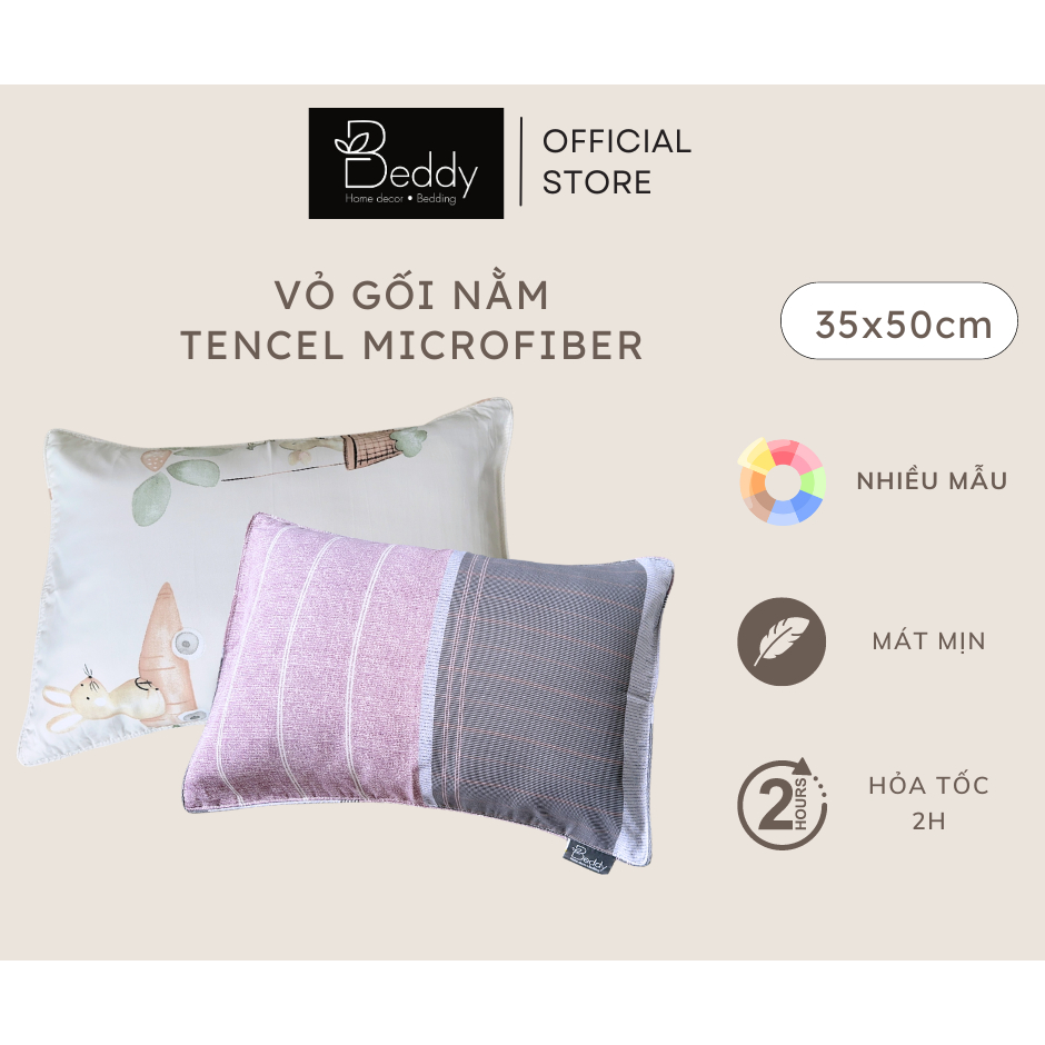 Vỏ Gối Nằm Tencel Microfiber 35x50cm (01 cái)